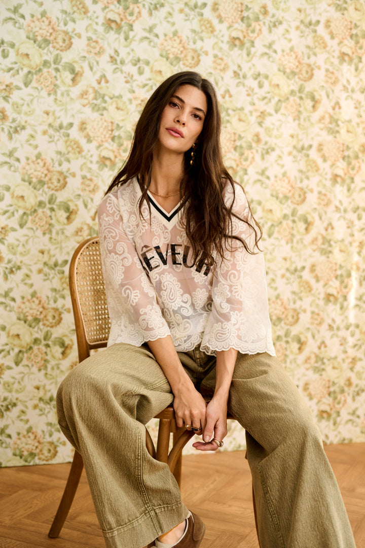 Blouse en dentelle légère Mira - Manches longues