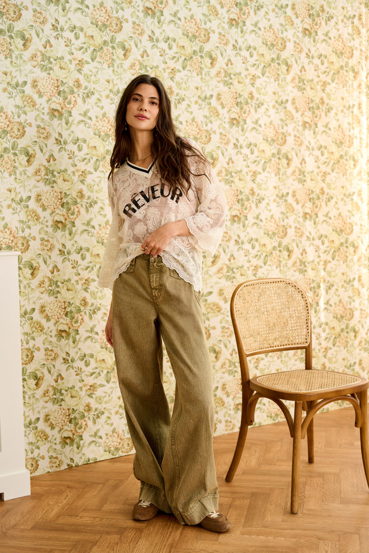 Blouse en dentelle légère Mira - Manches longues