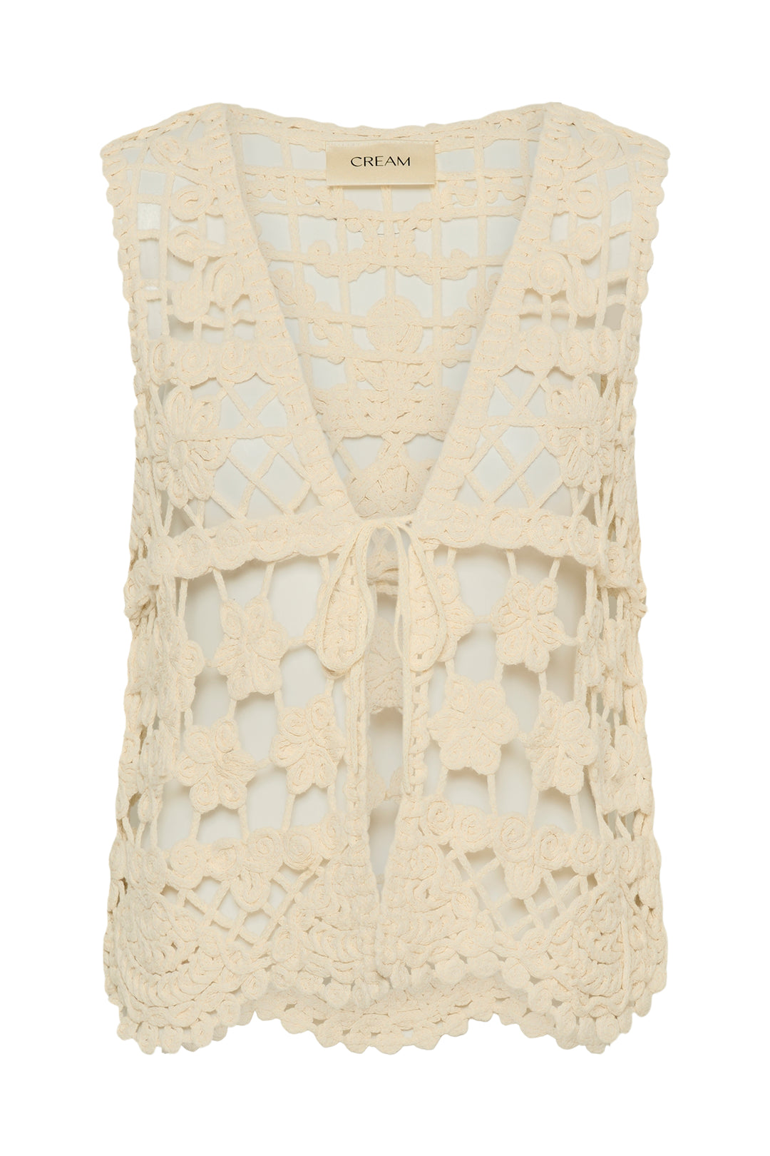 Gilet léger en dentelle ajourée Lotu - Pur coton