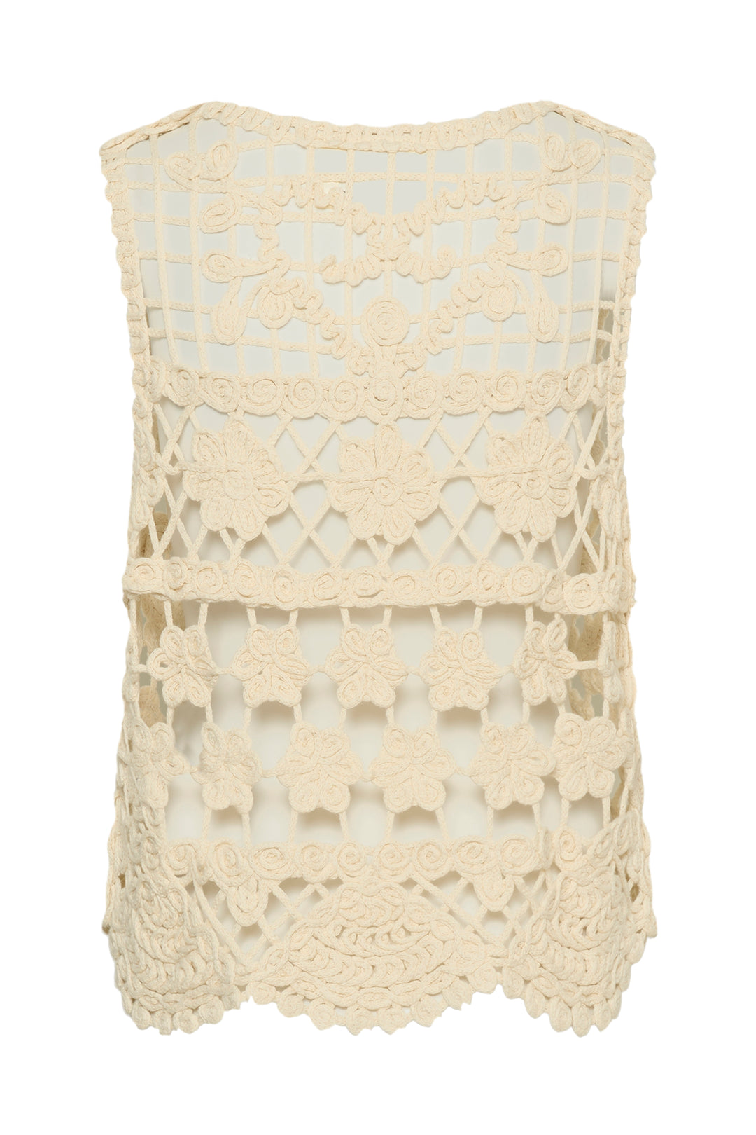 Gilet léger en dentelle ajourée Lotu - Pur coton