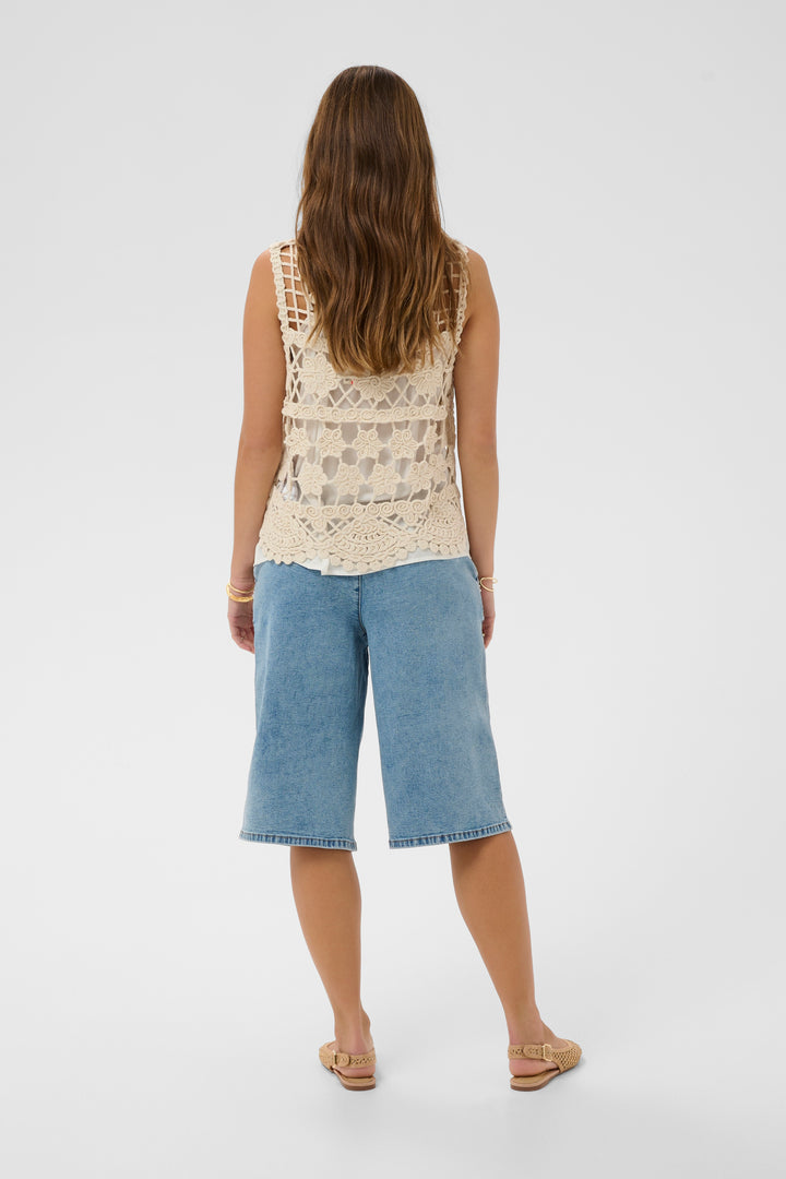 Gilet léger en dentelle ajourée Lotu - Pur coton