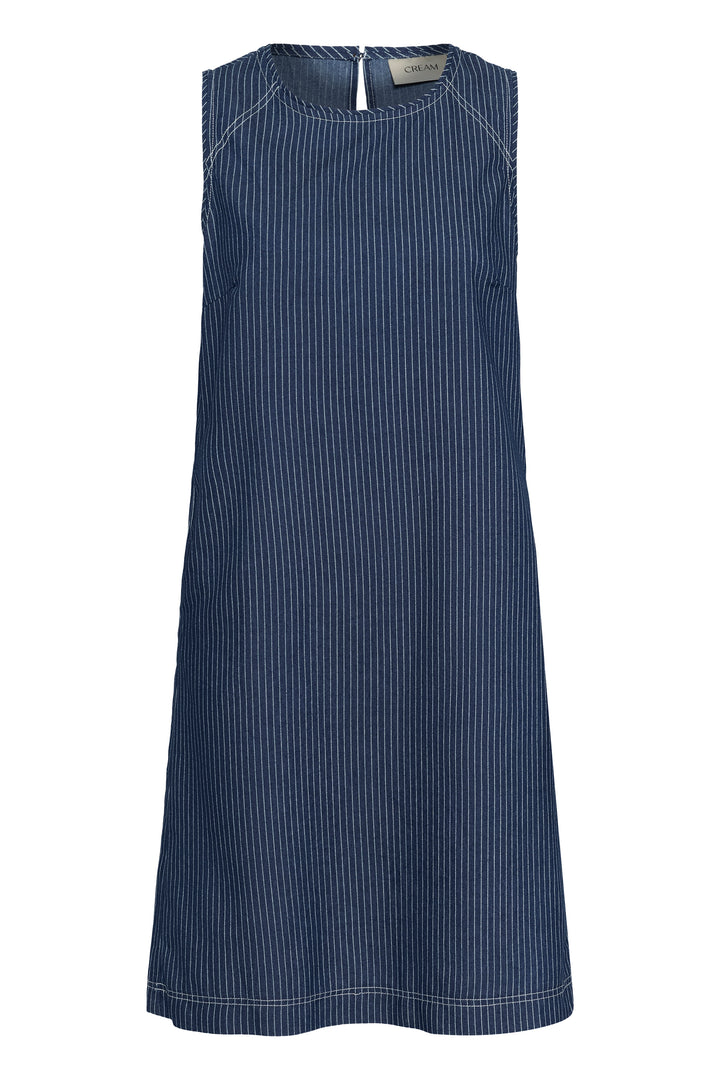 Robe à rayures verticales sans manches Agate - Coupe droite