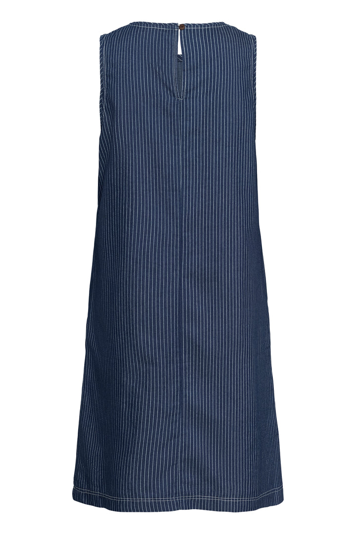 Robe à rayures verticales sans manches Agate - Coupe droite