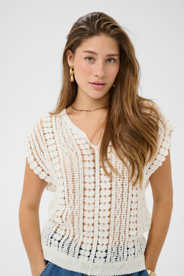 Pull en maille Tilda – Coupe droite en coton mélangé