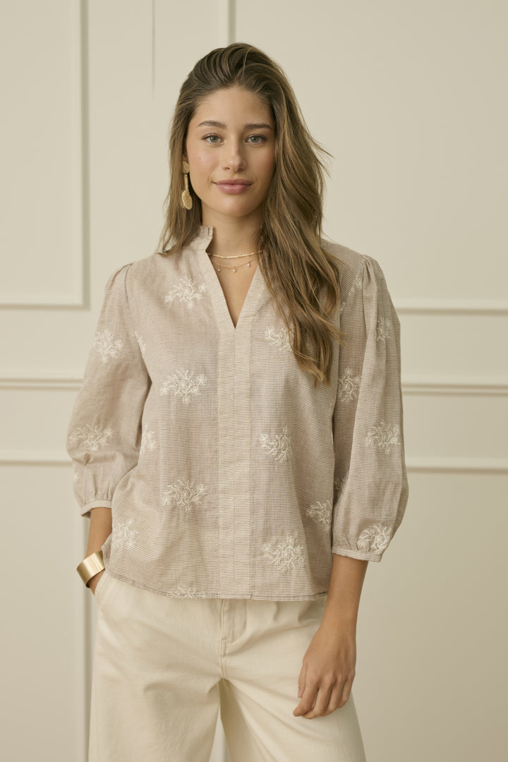 Blouse en pur coton Korey - Broderies délicates