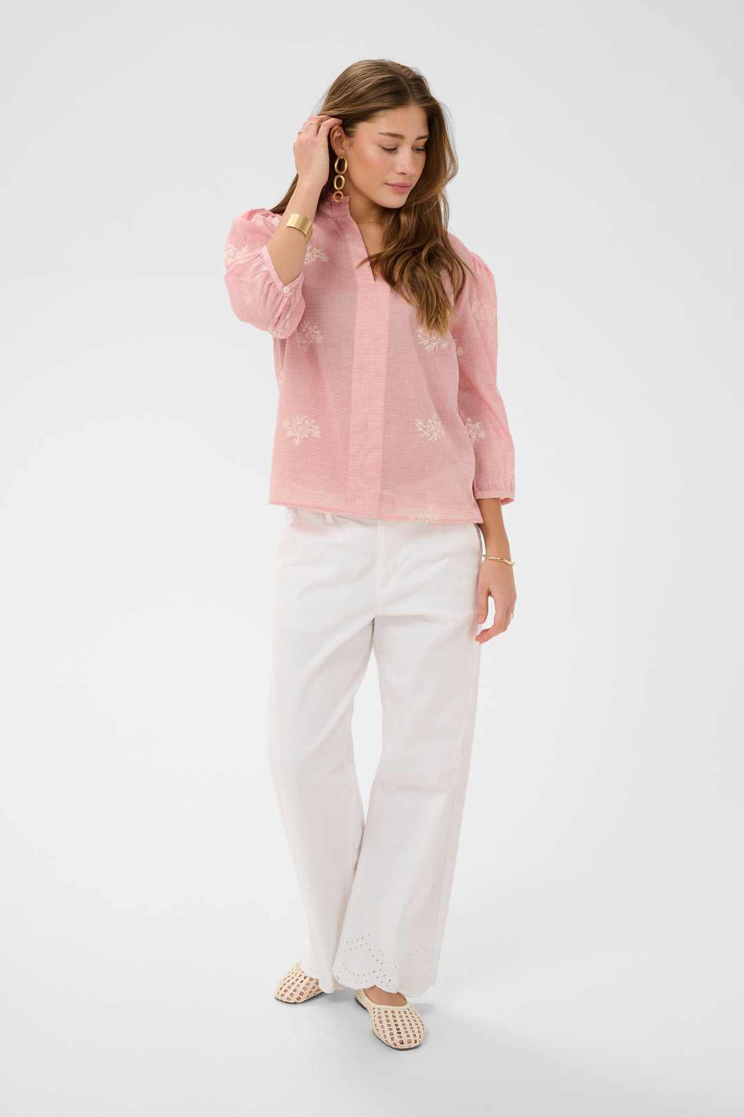 Blouse légère en coton brodé Korey