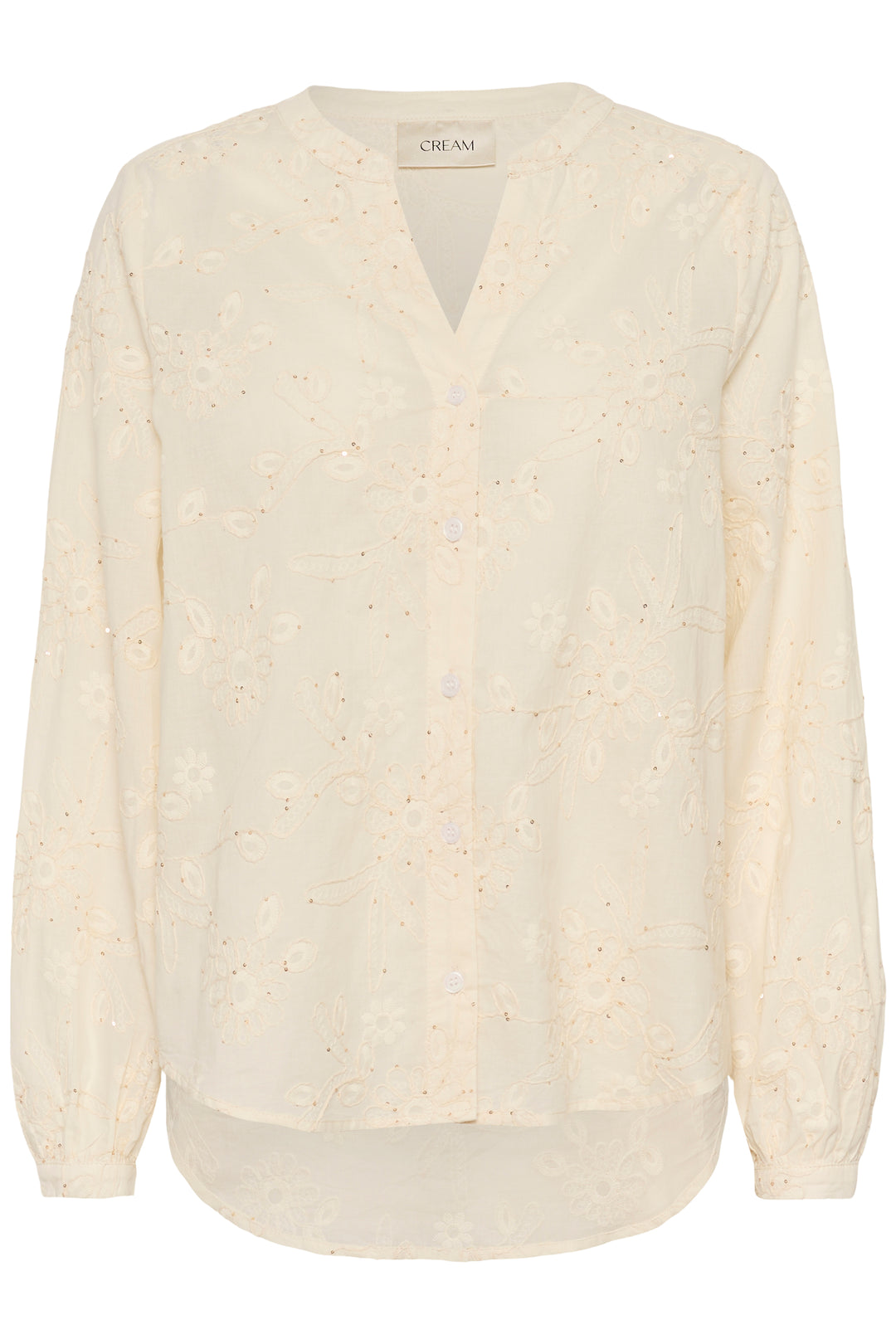 Chemise en coton Milly - Broderies florales et col en V