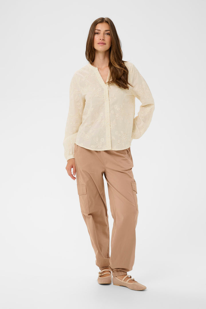 Chemise en coton Milly - Broderies florales et col en V