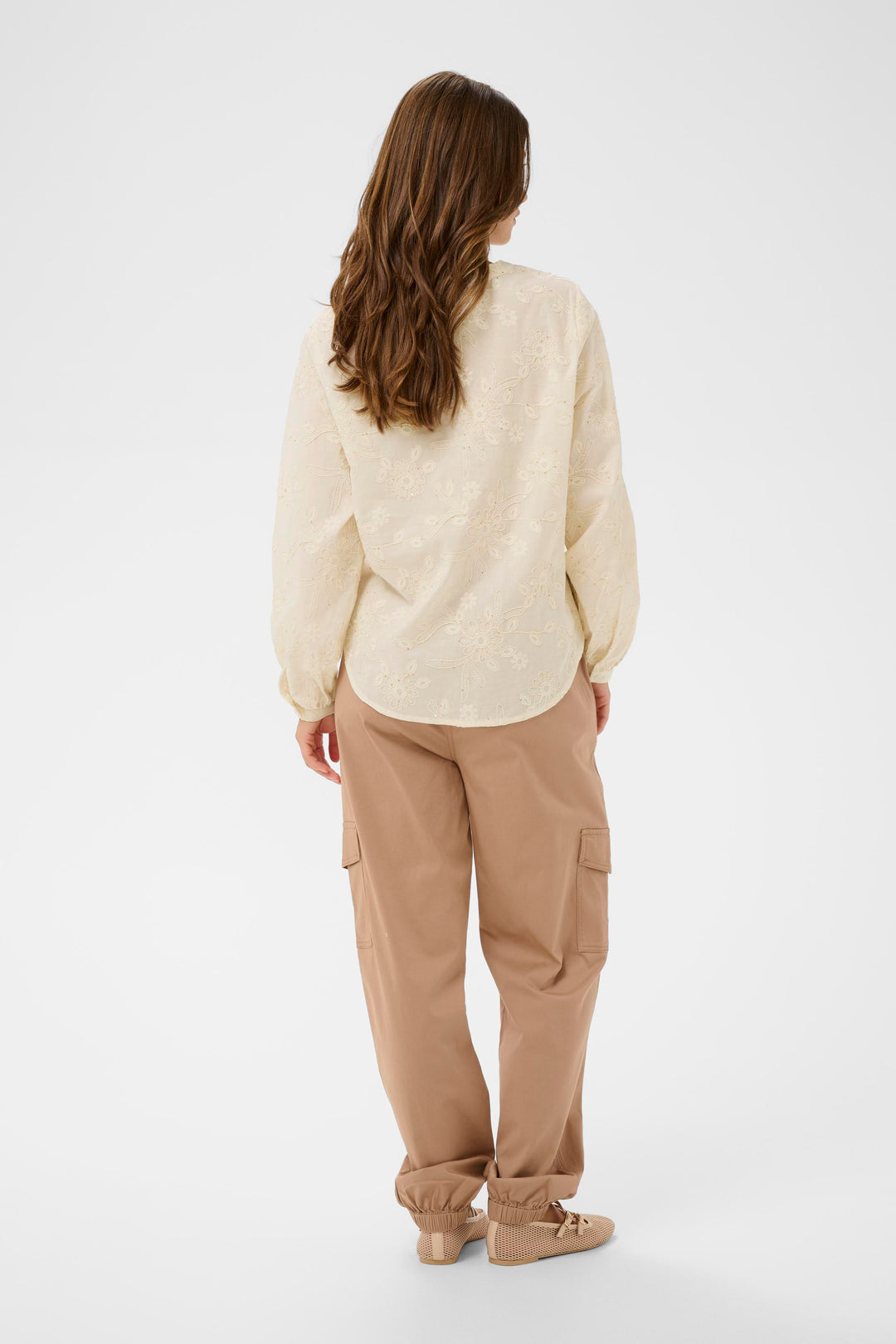 Chemise en coton Milly - Broderies florales et col en V