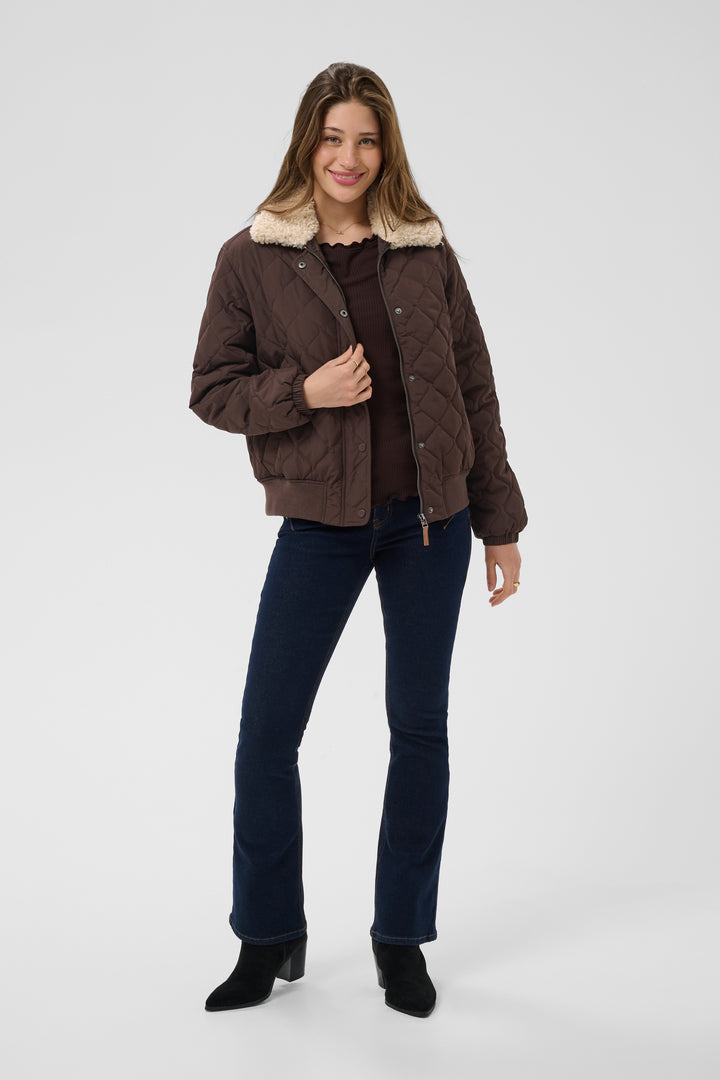 Manteau matelassé Arwen - Au col en sherpa contrastant
