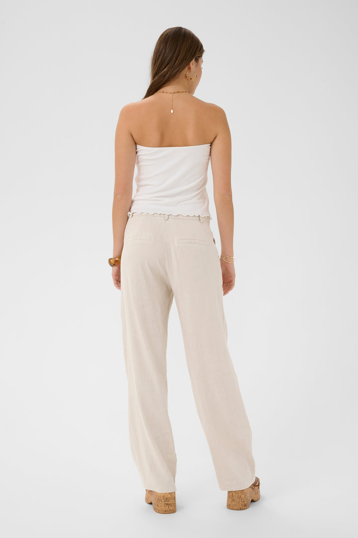 Pantalon en lin mélangé June - Coupe droite confortable