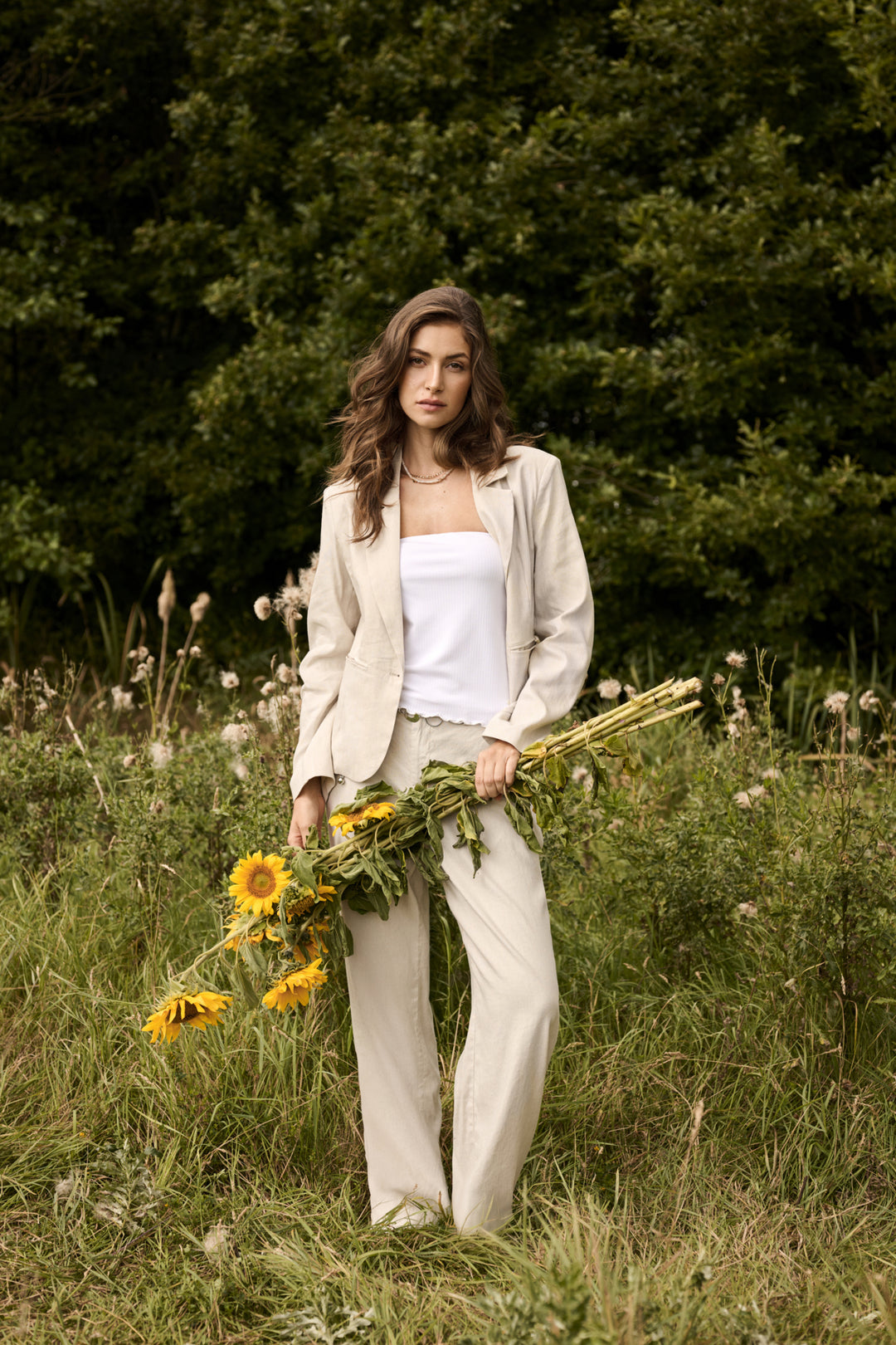 Pantalon en lin mélangé June - Coupe droite confortable