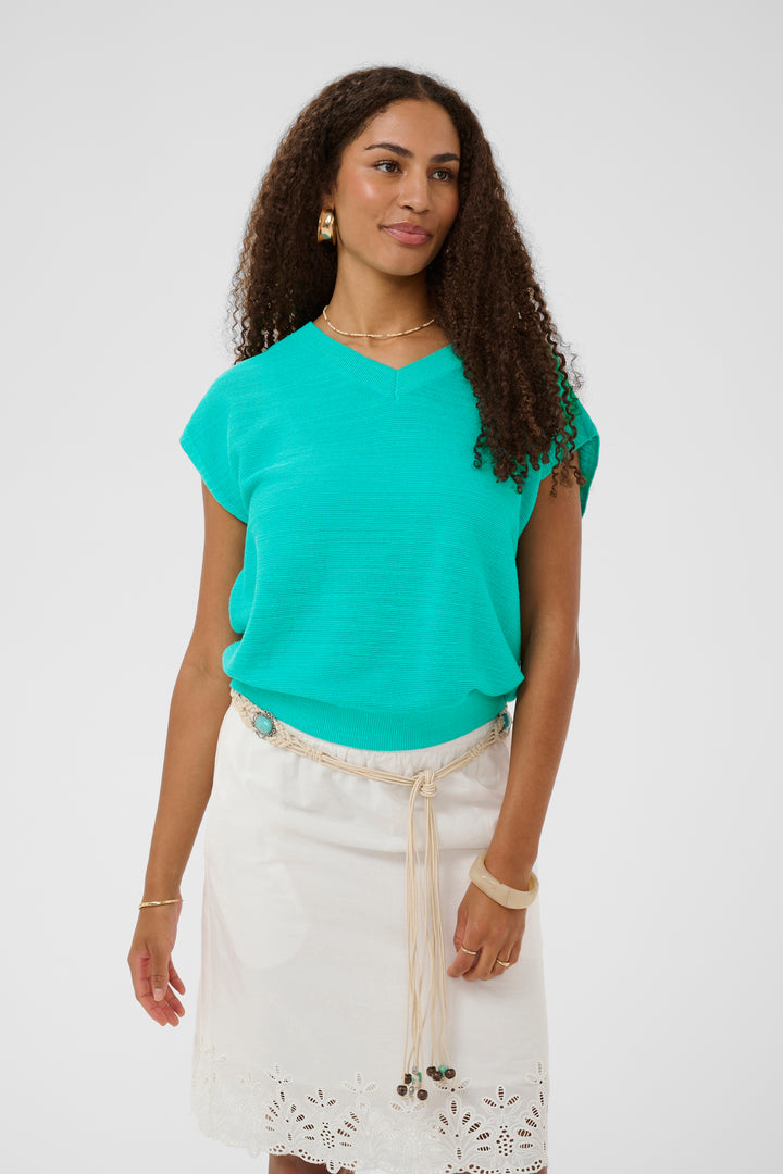 Haut manches courtes Evisa - Maille en lin et coton