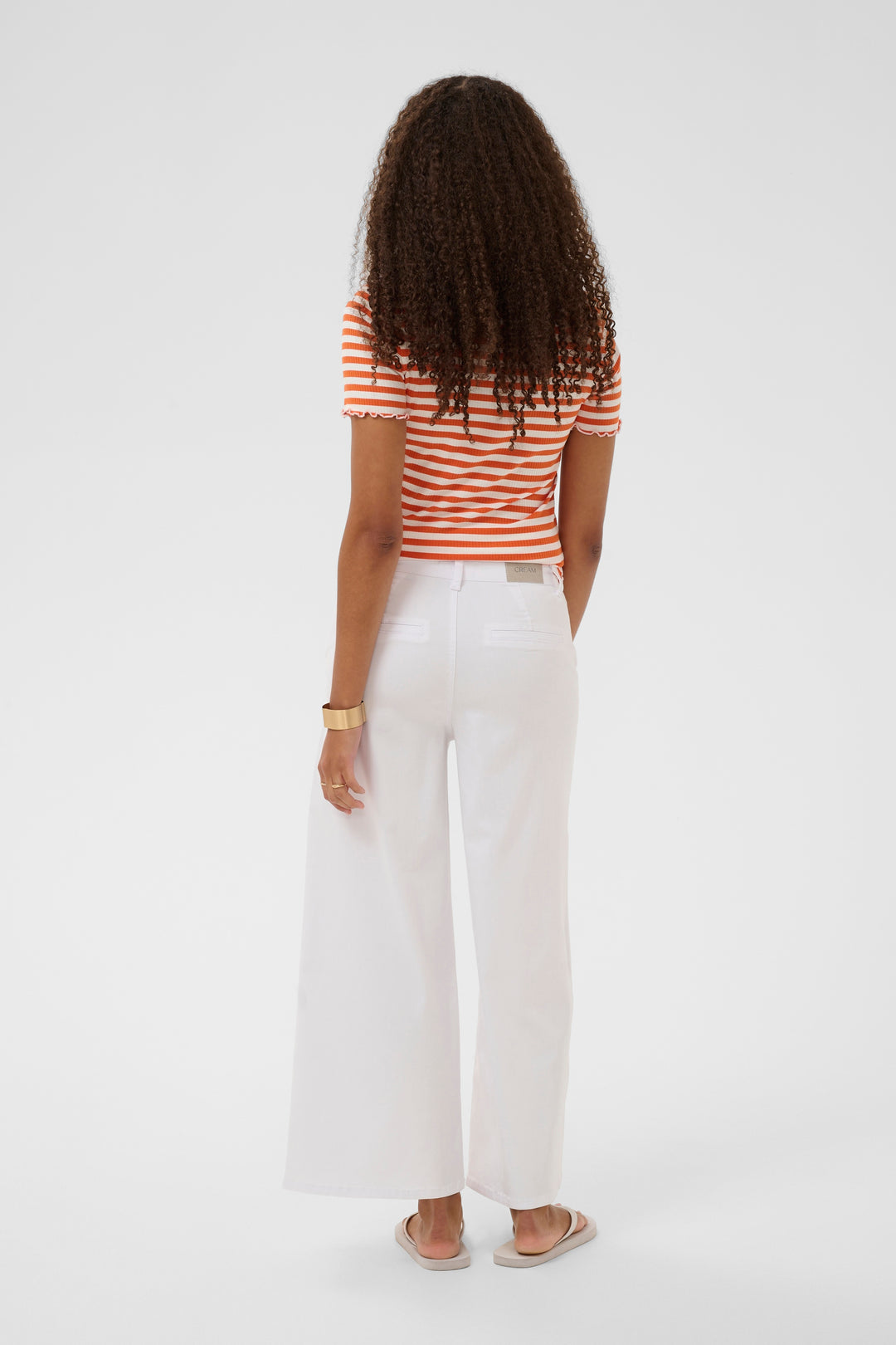 Jeans en denim blanc Visti – Taille haute et longueur cheville
