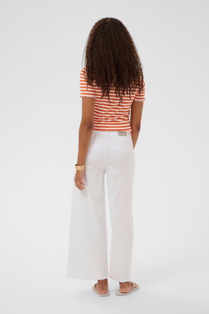Jeans en denim blanc Visti – Taille haute et longueur cheville
