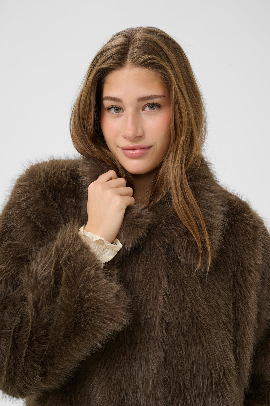 Manteau en fausse fourrure Drama - Poches latérales intégrées