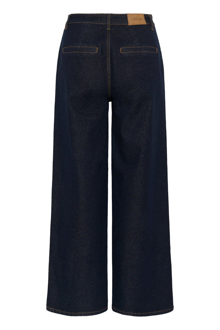 Pantalon avec boutons décoratifs Visti - En denim à jambe large et taille haute