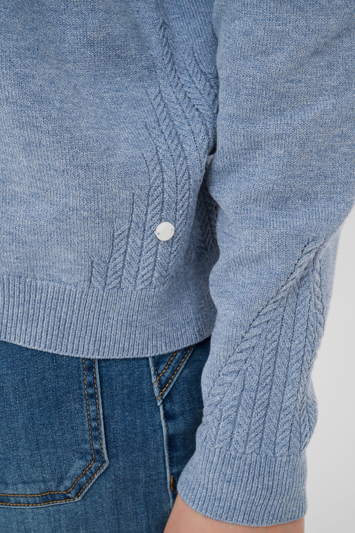Chandail à encolure en V Dela - En tricot écoresponsable et détails texturés aux poignets