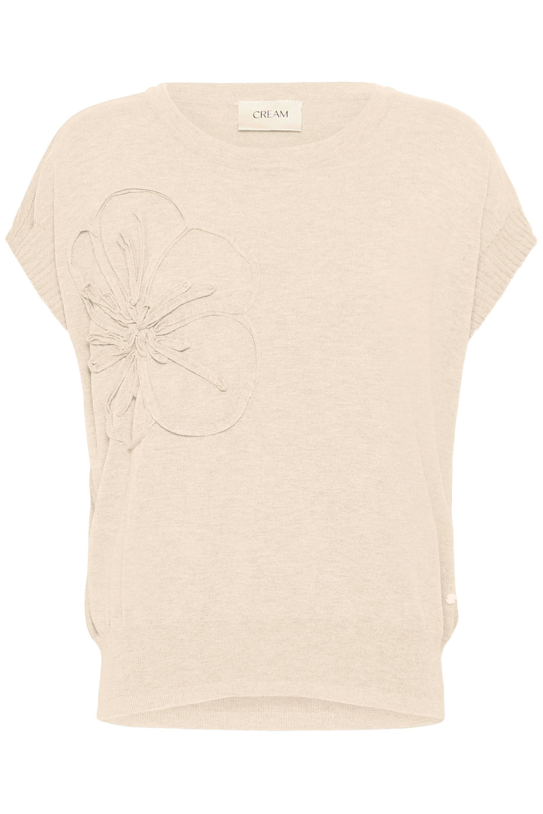 Haut en tricot écoresponsabl Dela - Avec grande fleur en relief et coupe décontractée