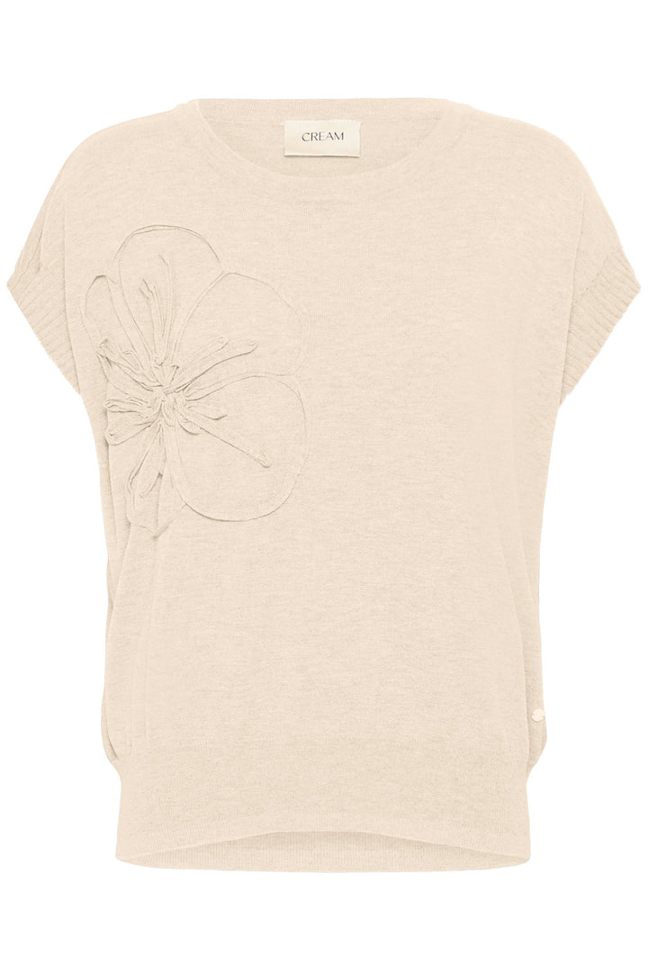 Haut en tricot écoresponsabl Dela - Avec grande fleur en relief et coupe décontractée