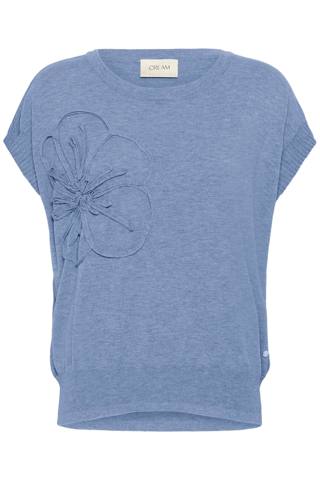 Haut en tricot écoresponsabl Dela - Avec grande fleur en relief et coupe décontractée