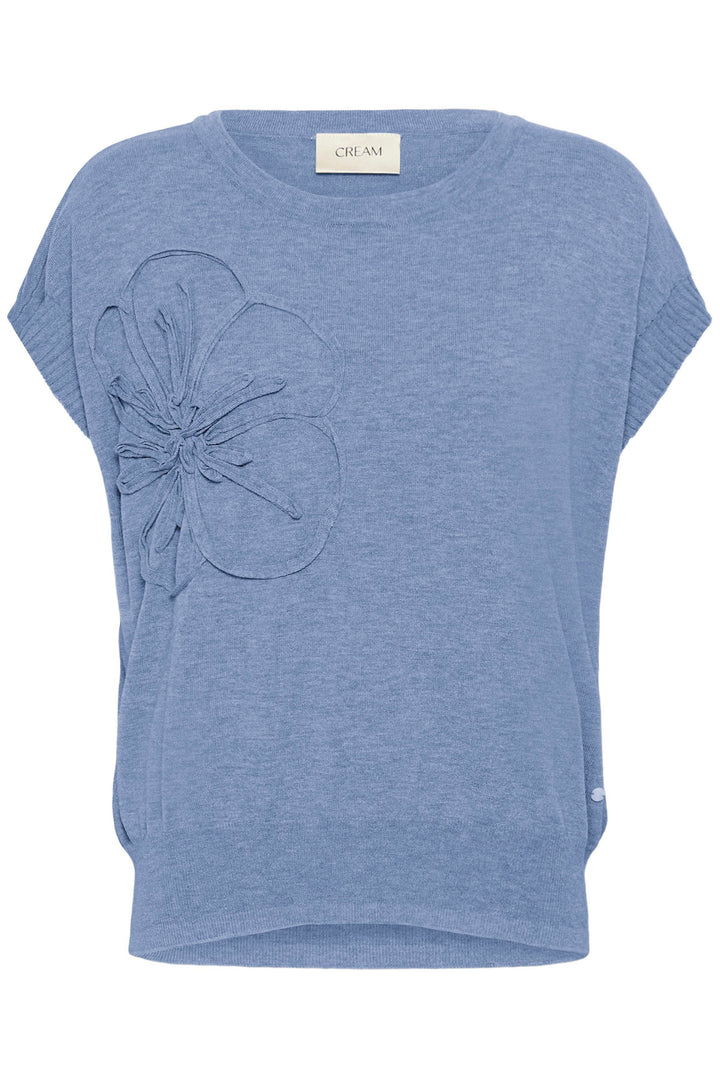 Haut en tricot écoresponsabl Dela - Avec grande fleur en relief et coupe décontractée