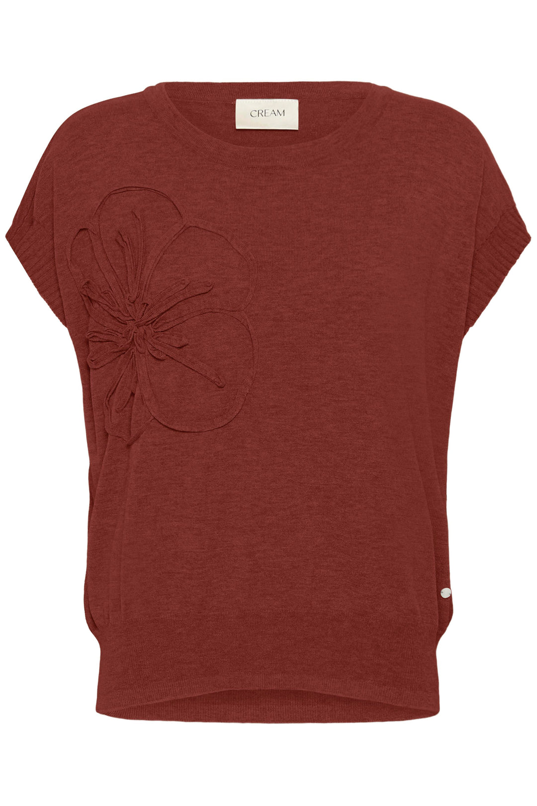 Haut en tricot écoresponsabl Dela - Avec grande fleur en relief et coupe décontractée