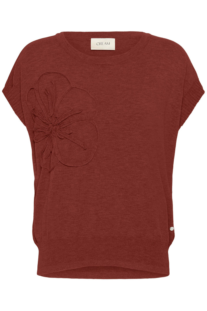 Haut en tricot écoresponsabl Dela - Avec grande fleur en relief et coupe décontractée