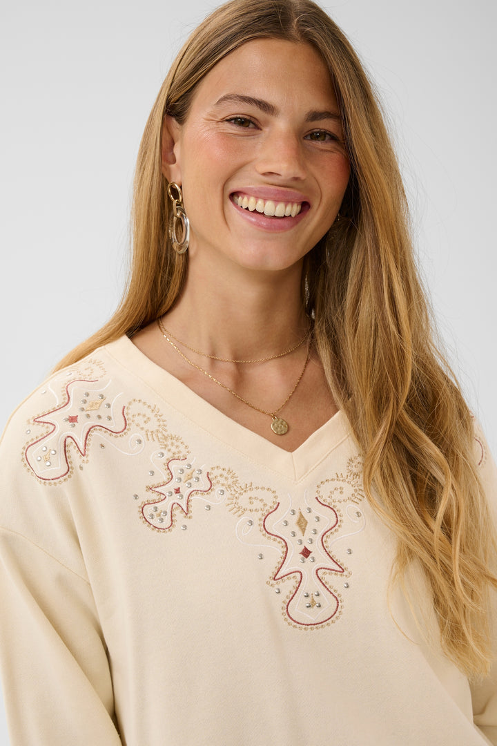 Pull aux détails brodés Luciana - Coupe relax et confortable