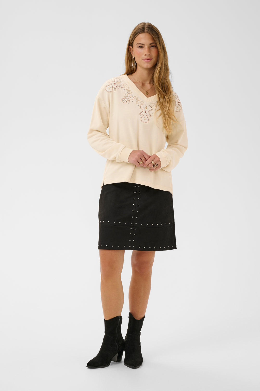 Pull aux détails brodés Luciana - Coupe relax et confortable