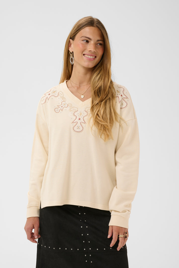 Pull aux détails brodés Luciana - Coupe relax et confortable