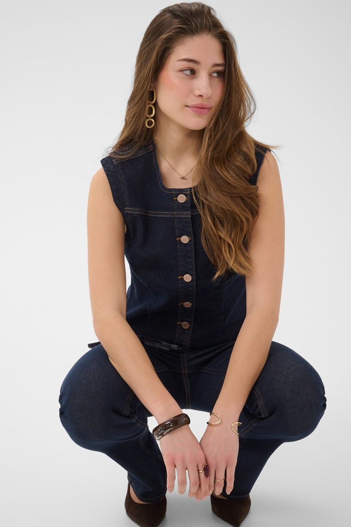 Veston en denim sans manches Damy - Mélange de coton