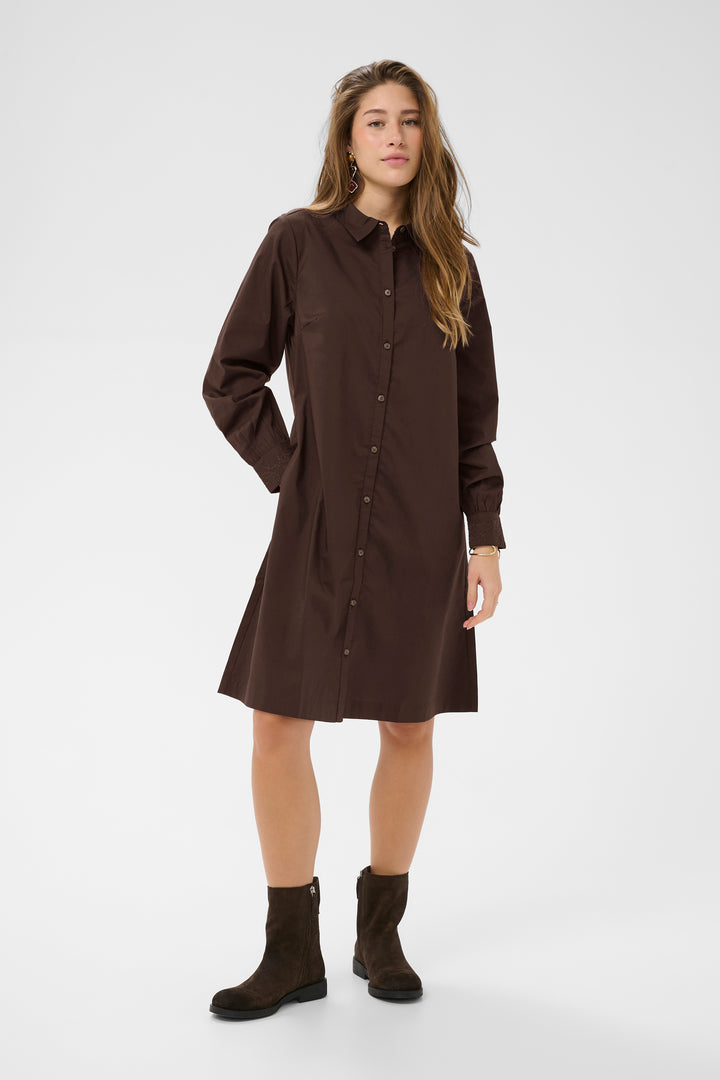 Robe chemise Leli - À manches longues en coton extensible