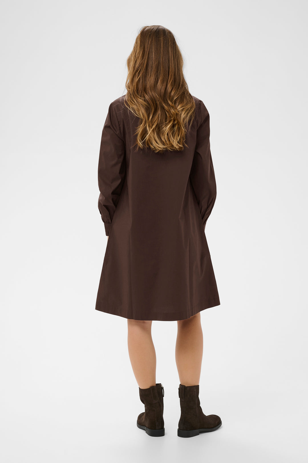 Robe chemise Leli - À manches longues en coton extensible