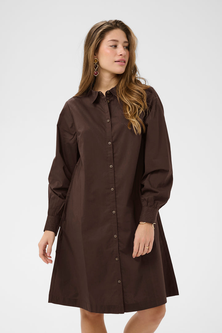 Robe chemise Leli - À manches longues en coton extensible