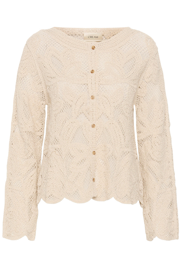 Cardigan à manches longues en maille ajourée Relon - 100% coton