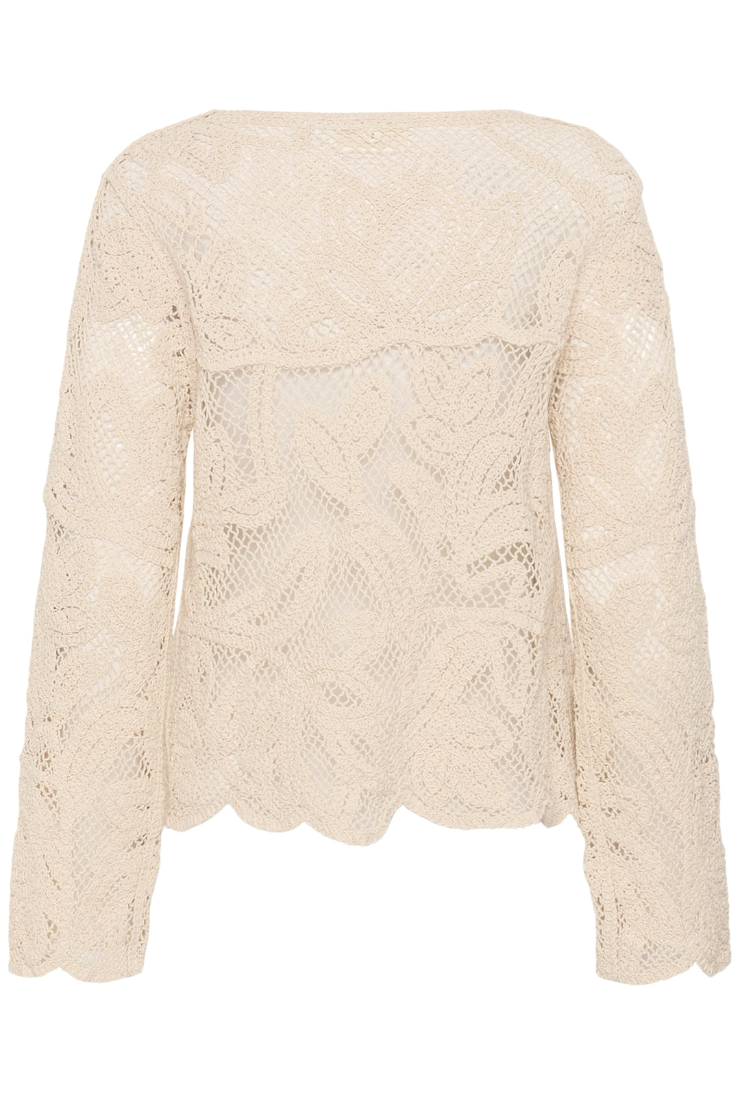 Cardigan à manches longues en maille ajourée Relon - 100% coton
