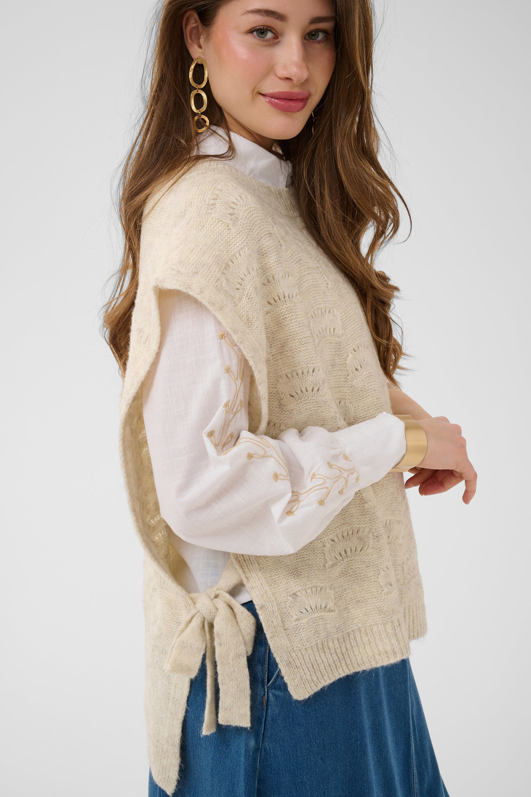 Haut en tricot Haggie - Détails noués sur les côtés