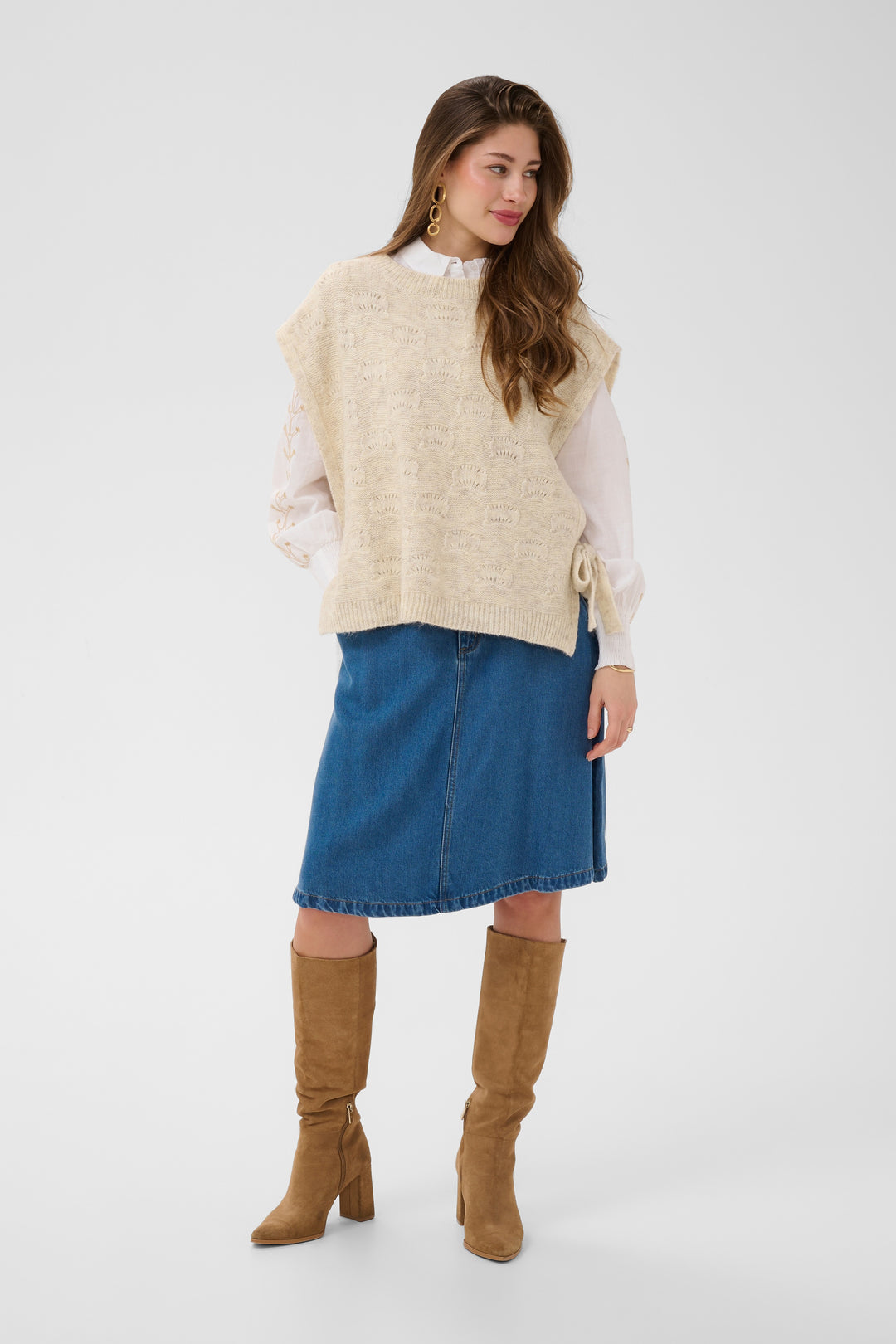 Haut en tricot Haggie - Détails noués sur les côtés