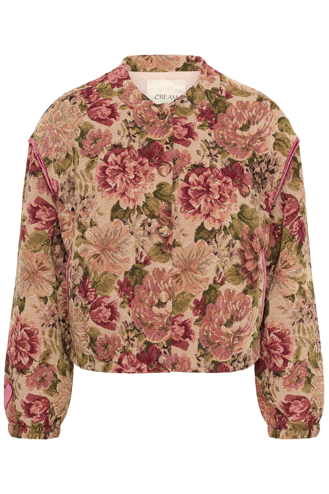 Veste courte Petuja - Modèle en jacquard à motifs floraux