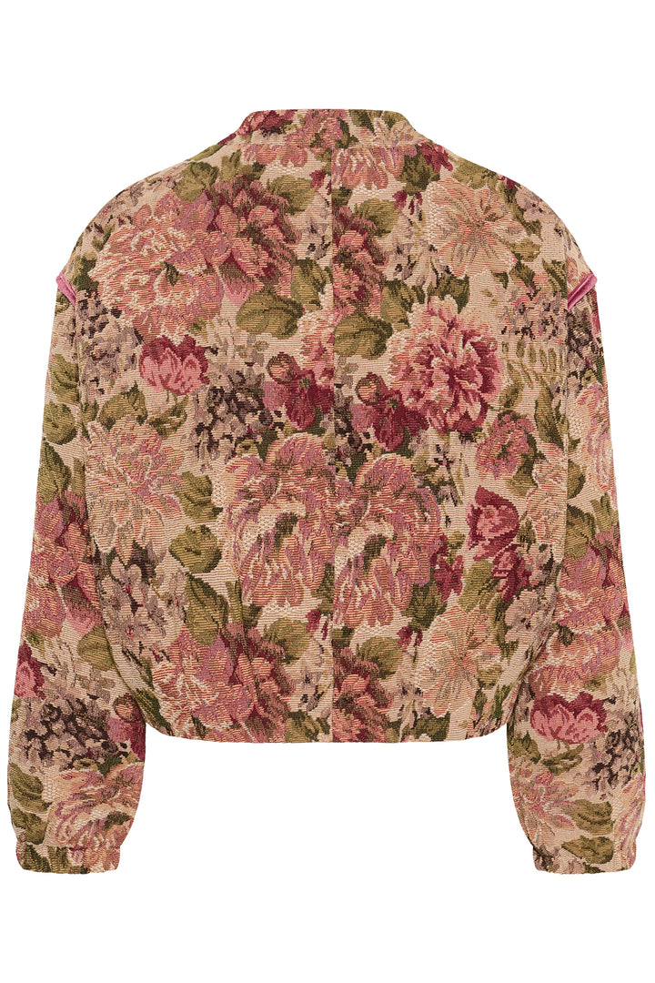 Veste courte Petuja - Modèle en jacquard à motifs floraux