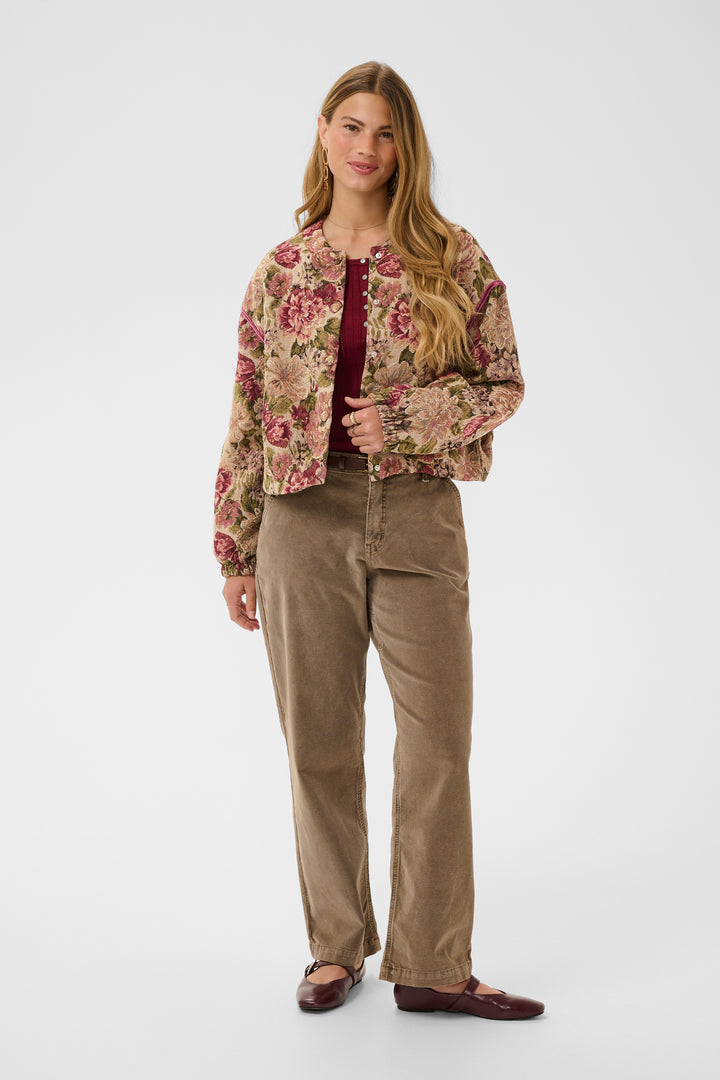 Veste courte Petuja - Modèle en jacquard à motifs floraux