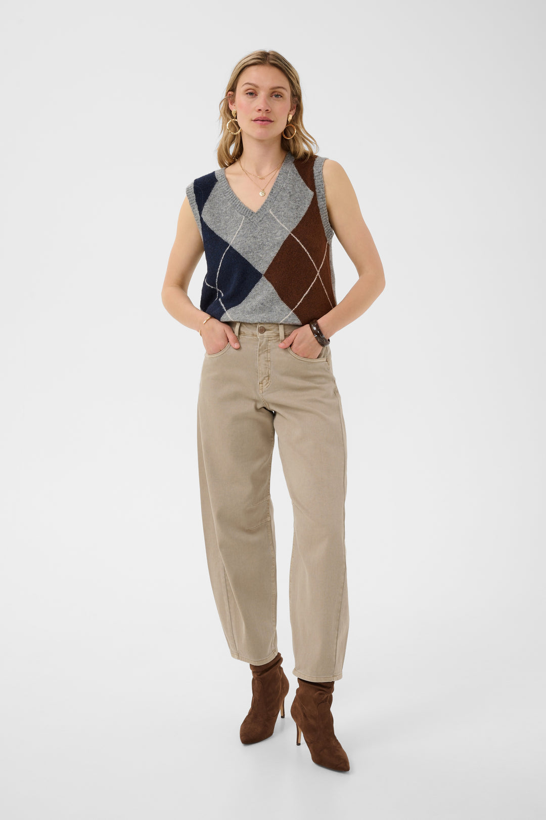 Jeans en coton extensible Djuli - Coupe ballon décontractée