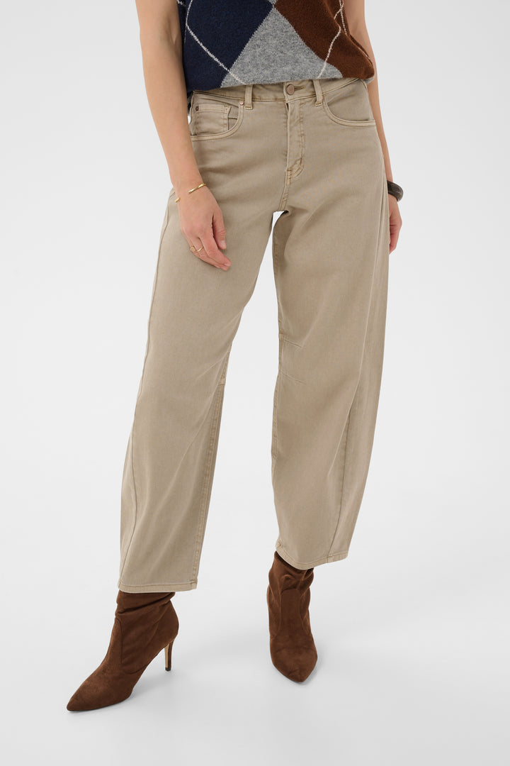 Jeans en coton extensible Djuli - Coupe ballon décontractée