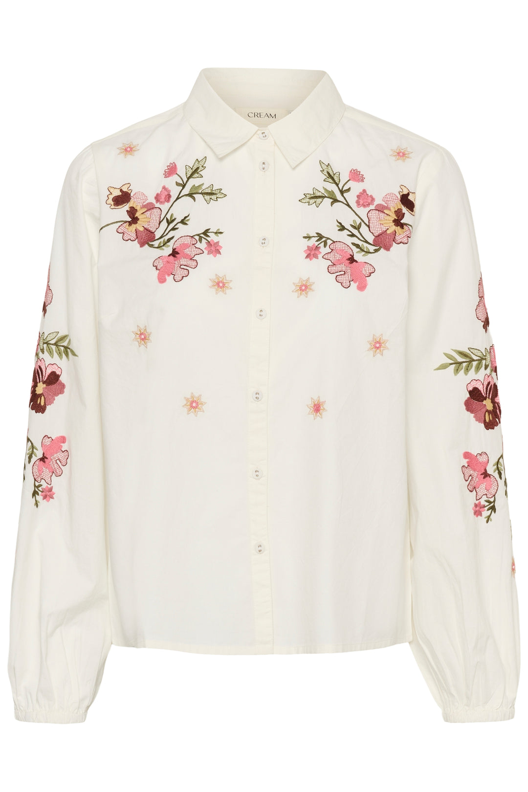 Chemise à manches longues Peona - En coton à broderies florales