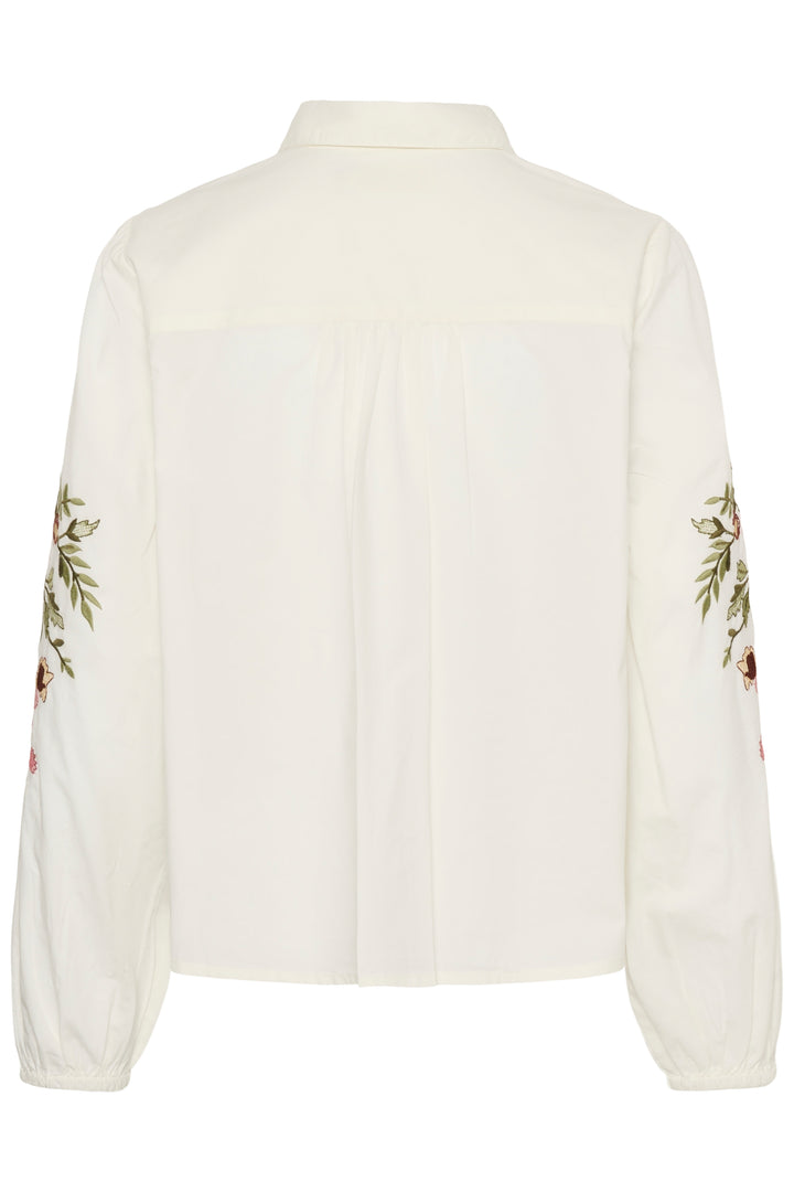 Chemise à manches longues Peona - En coton à broderies florales