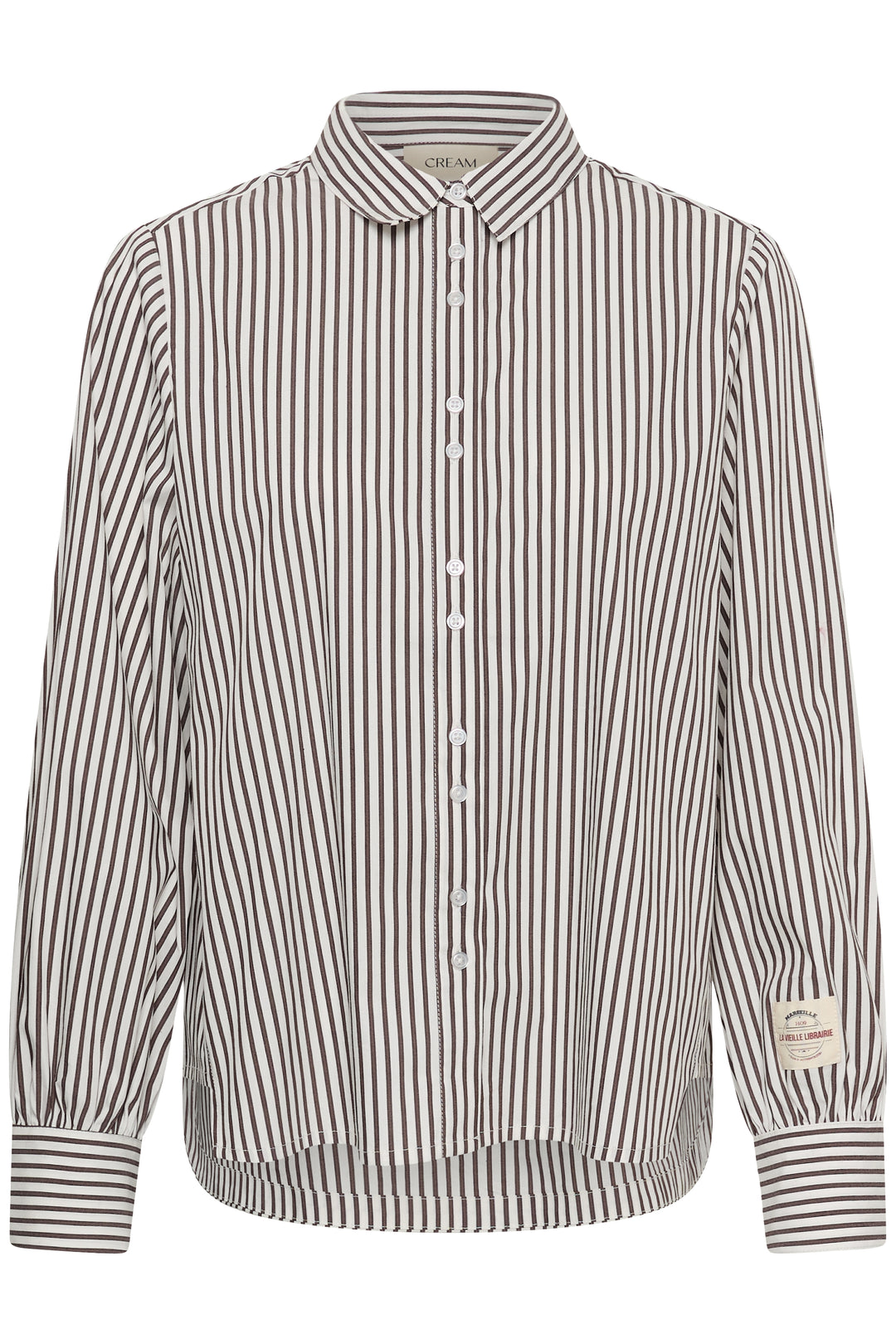 Chemise à manches longues Mira - Rayée en mélange de coton