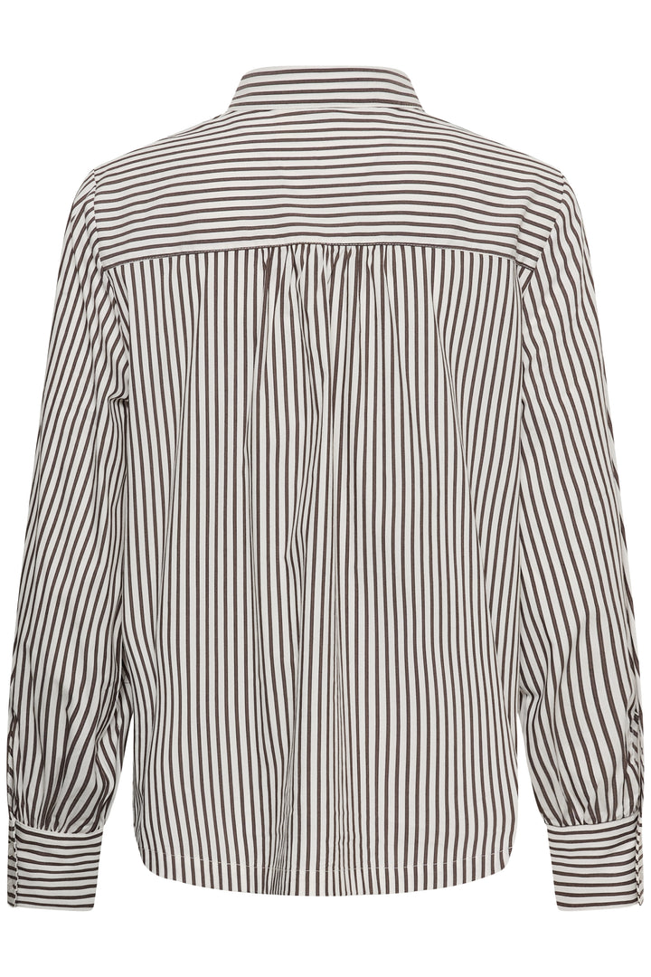 Chemise à manches longues Mira - Rayée en mélange de coton
