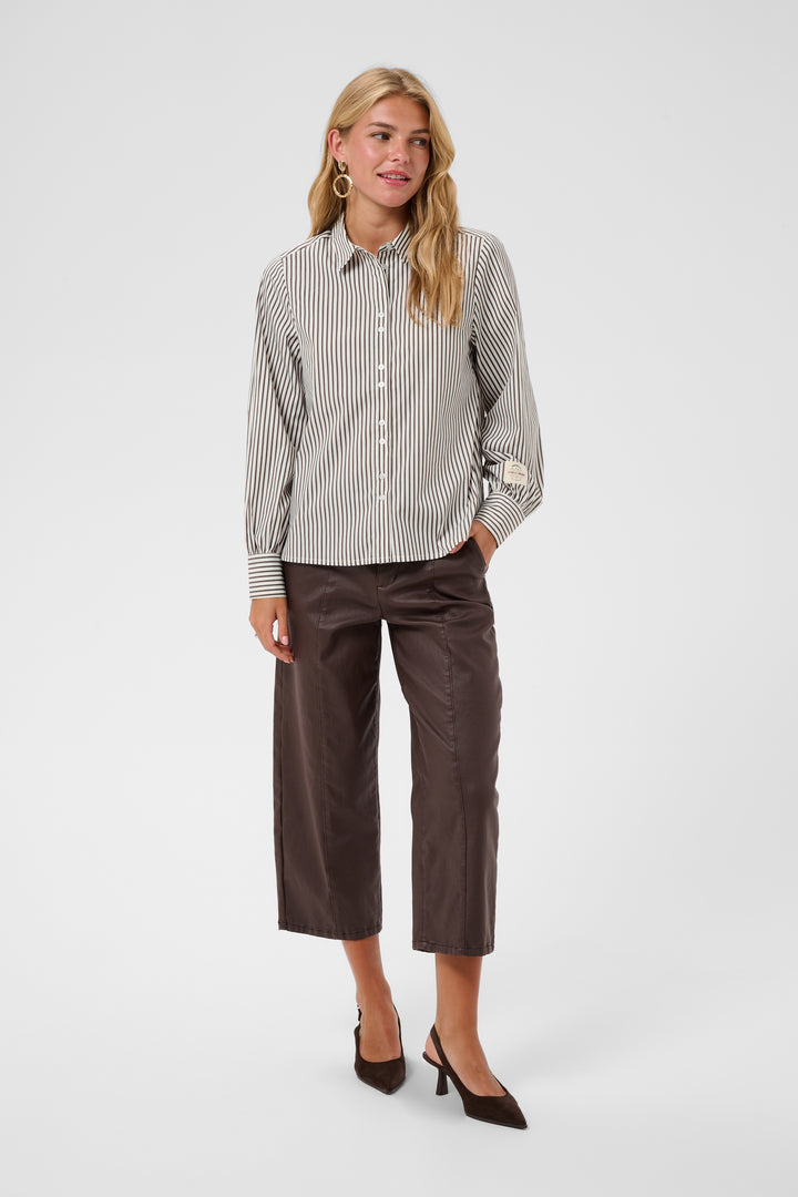 Chemise à manches longues Mira - Rayée en mélange de coton