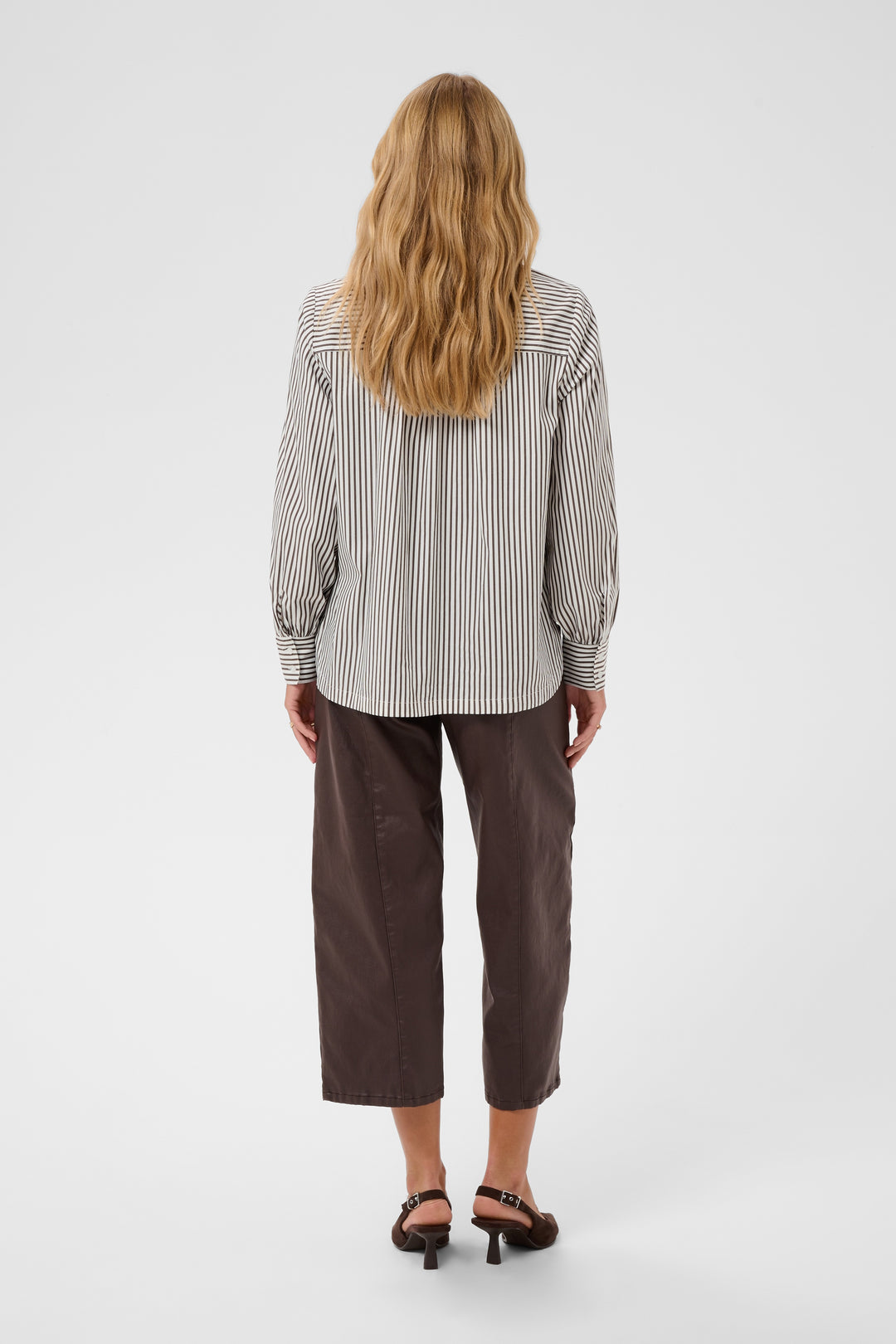 Chemise à manches longues Mira - Rayée en mélange de coton